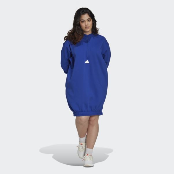 Adidas Robe Pull Demi-zip (grande Taille) Bleu