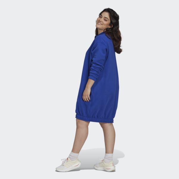 Adidas Robe Pull Demi-zip (grande Taille) Bleu