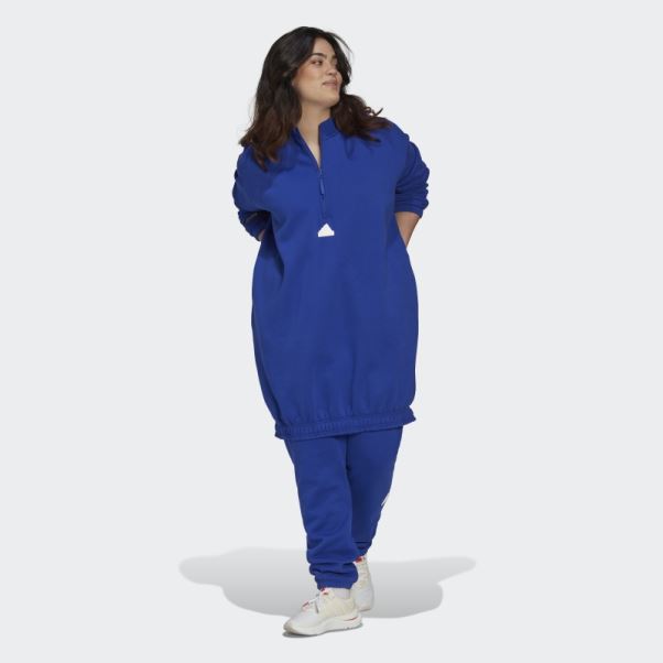 Adidas Robe Pull Demi-zip (grande Taille) Bleu