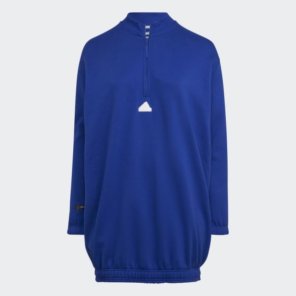 Adidas Robe Pull Demi-zip (grande Taille) Bleu