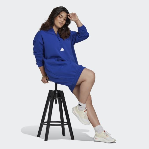Adidas Robe Pull Demi-zip (grande Taille) Bleu