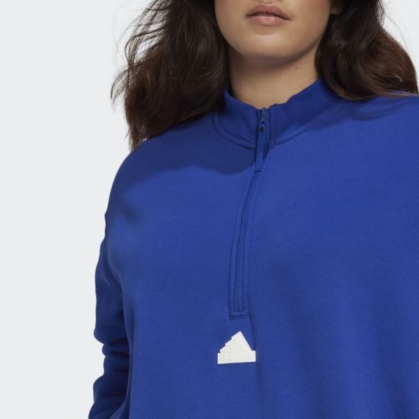 Adidas Robe Pull Demi-zip (grande Taille) Bleu
