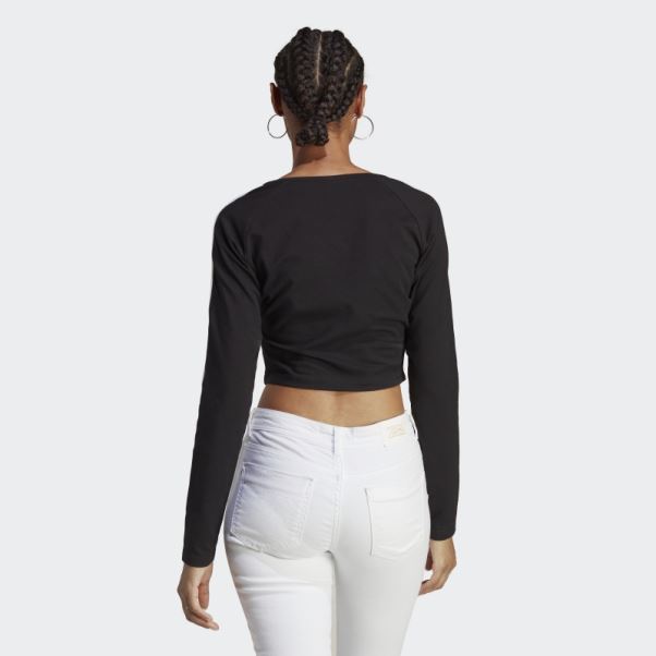 Adicolor Classics Crop T-shirt Noir à Manches Longues Adidas
