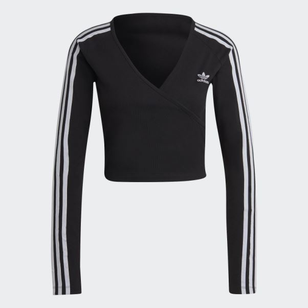 Adicolor Classics Crop T-shirt Noir à Manches Longues Adidas