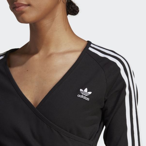 Adicolor Classics Crop T-shirt Manches Longues Adidas Noir