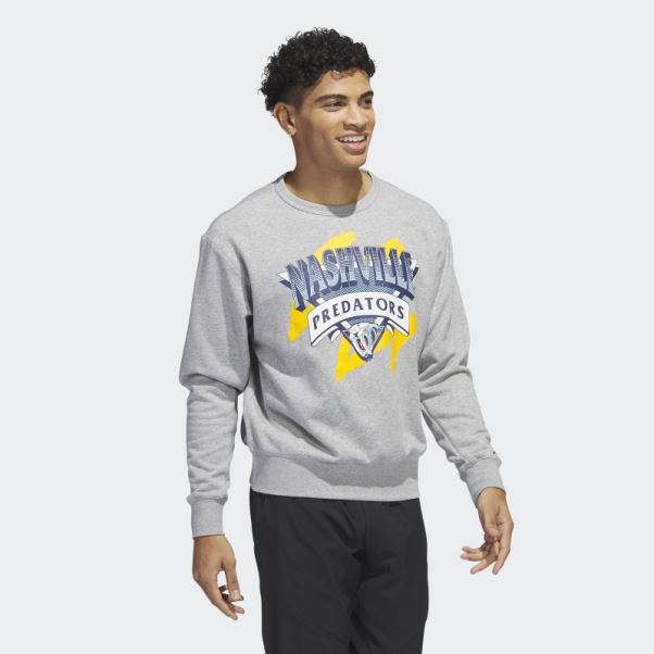 Sweat Gris Moyen Adidas Prédateurs Vintage Crew