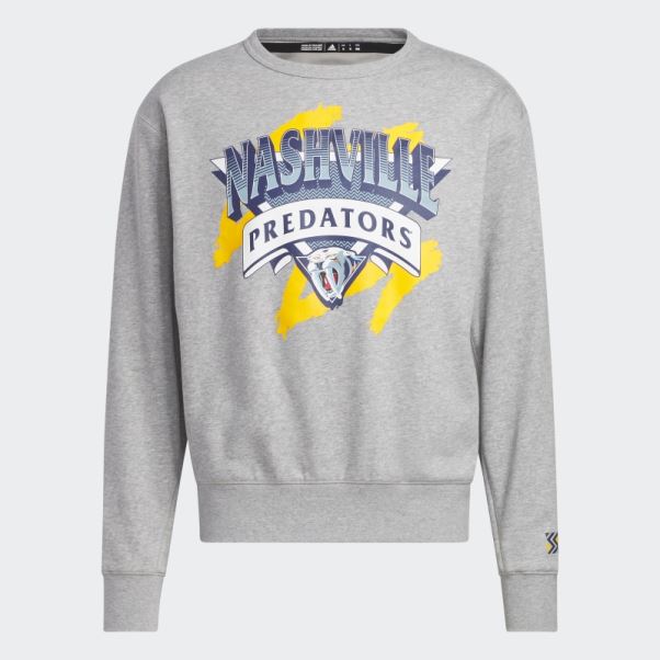 Sweat Gris Moyen Adidas Prédateurs Vintage Crew