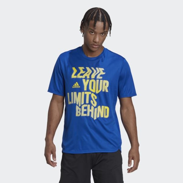 Bleu Royal Conçu Pour Le Mouvement Aeroready Hiit Slogan Training T-shirt Adidas