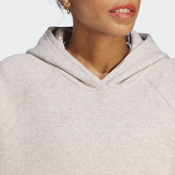 Sweat à Capuche Boyfriend Taupe Mel Adidas All Szn Polaire