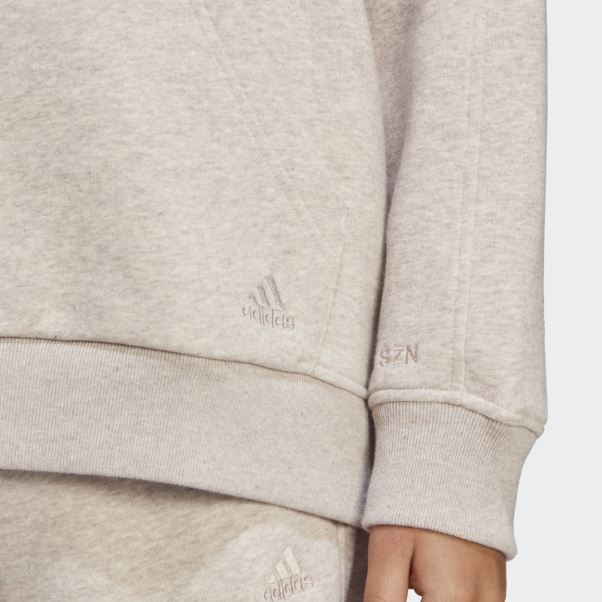 Sweat à Capuche Boyfriend Taupe Mel Adidas All Szn Polaire