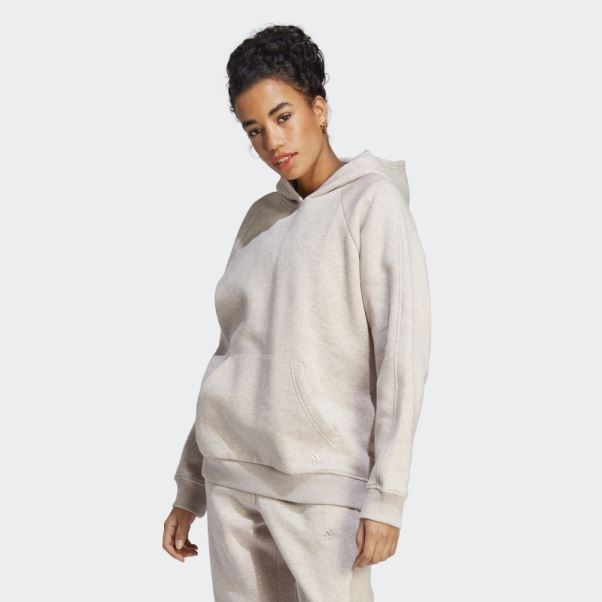 Sweat à Capuche Boyfriend Adidas Taupe Mel All Szn Polaire