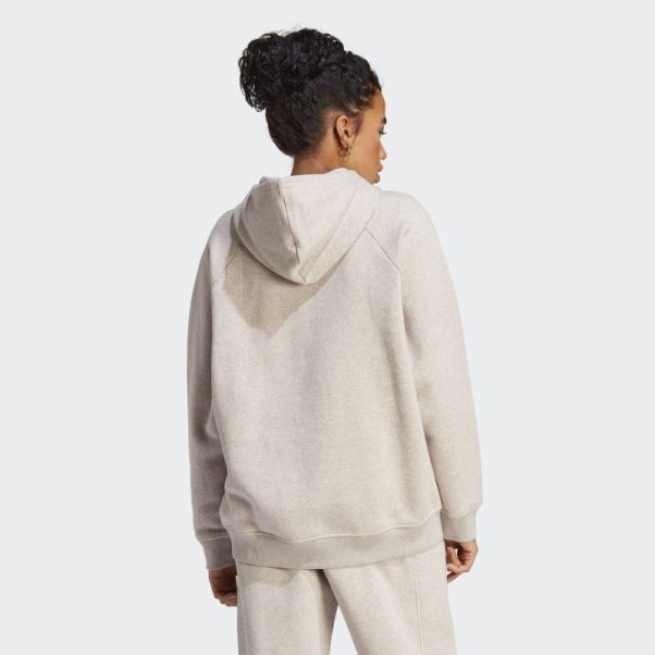 Sweat à Capuche Boyfriend Adidas Taupe Mel All Szn Polaire