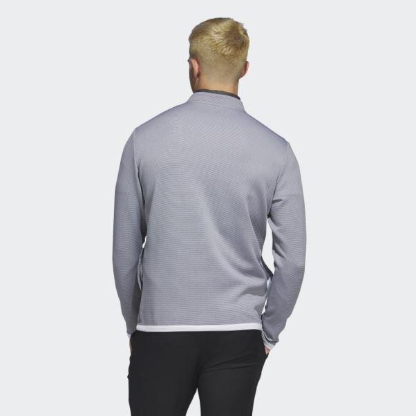 Pull De Golf 1/4 Zip Microdot Blanc Adidas