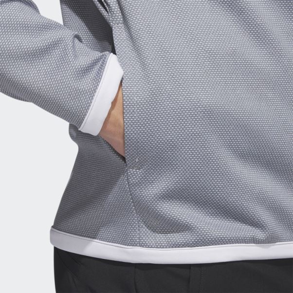 Pull De Golf 1/4 Zip Microdot Blanc Adidas