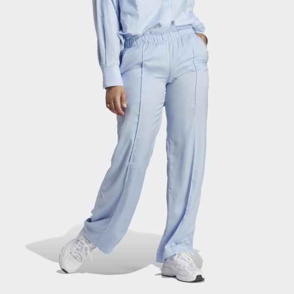 Pantalon En Satin Premium Essentials Bleu Aube Adidas