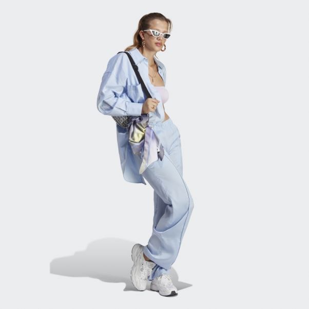 Pantalon En Satin Premium Essentials Bleu Aube Adidas