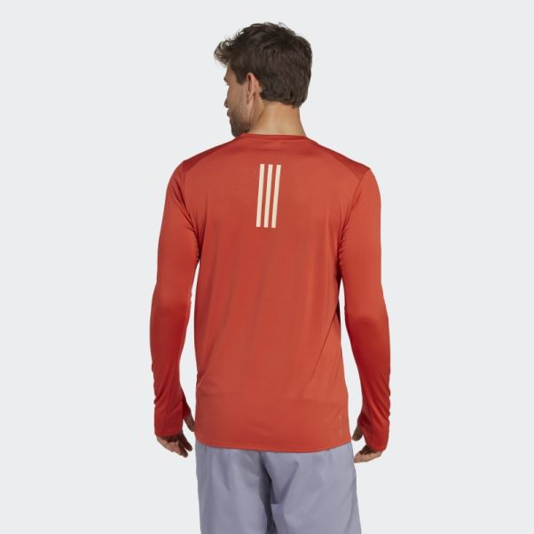T-shirt De Course à Manches Longues Rouge Boston Marathon 2023 Adidas