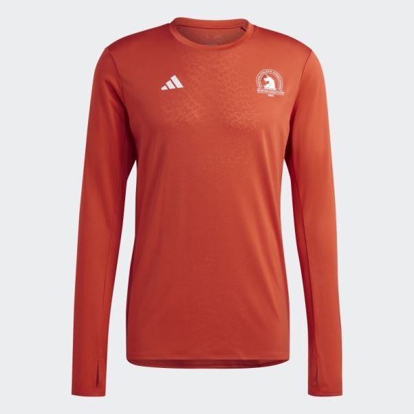 T-shirt De Course à Manches Longues Rouge Boston Marathon 2023 Adidas