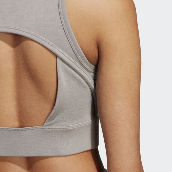 Adidas By Stella Mccartney Truestrength Yoga Crop Top Colombe Gris Chaud