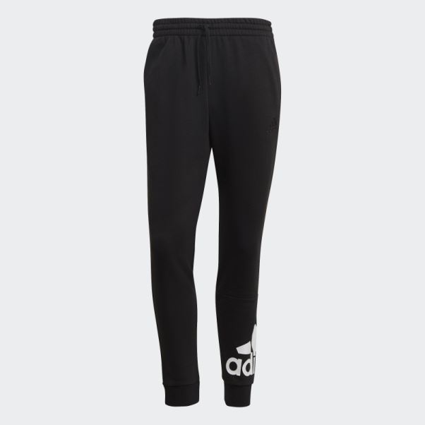 Pantalon Adidas Essentials French Terry Tapered Cuff Logo Blanc