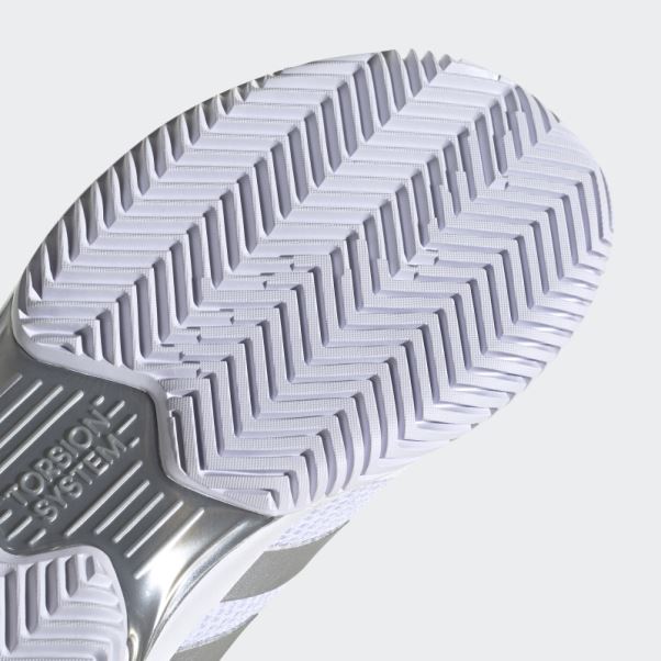 Adidas Courtjam Control Chaussures De Tennis Argent Chaud