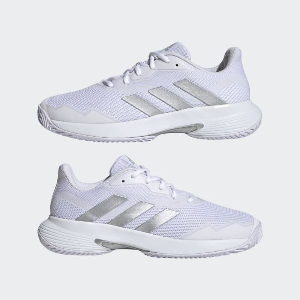 Adidas Courtjam Control Chaussures De Tennis Argent Chaud