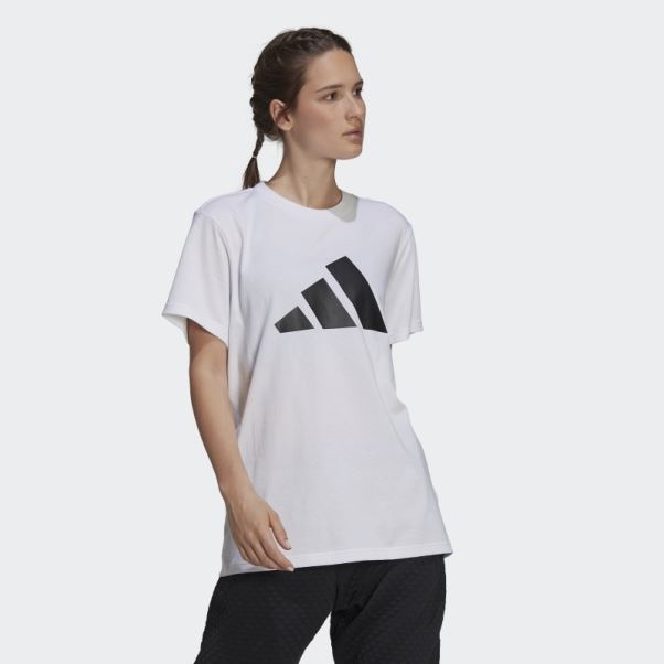 T-shirt Graphique Logo Adidas Sportswear Future Hot Icons Blanc