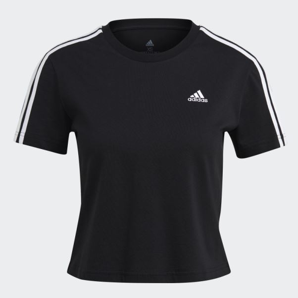 T-shirt Court Adidas Essentials Loose 3-stripes Blanc Fashion