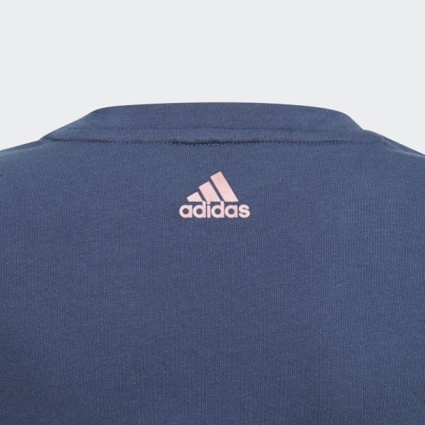T-shirt Adidas Essentials Bleu Marine Chaud