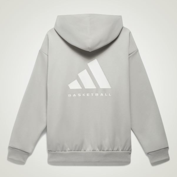 Sweat à Capuche Adidas Basketball Gris Métallisé