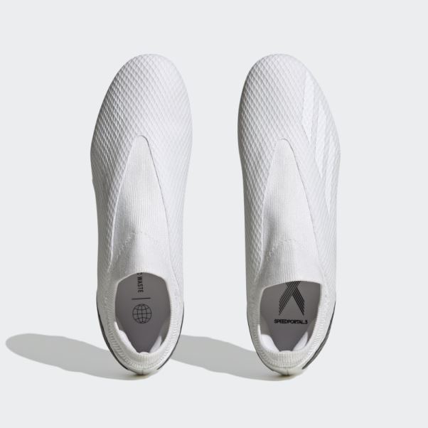 X Speedportal.3 Crampons De Football Sans Lacets Pour Terrain Sec Blanc Adidas