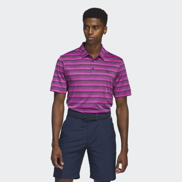 Polo Rayé Bicolore Noir Adidas
