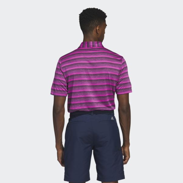 Polo Rayé Bicolore Noir Adidas