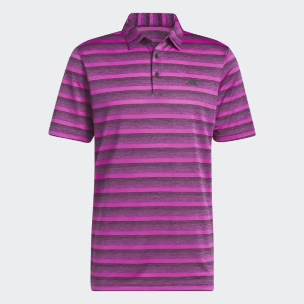 Polo Rayé Bicolore Noir Adidas