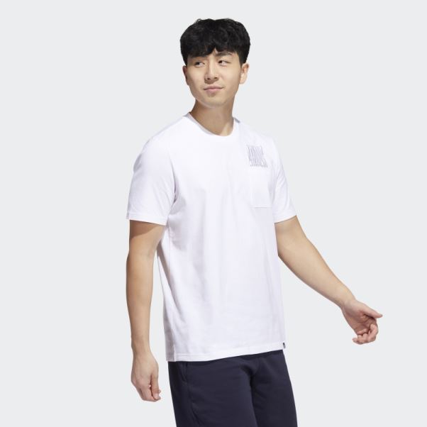 Adidas T-shirt Dynamique Sport Poche Graphique Blanc