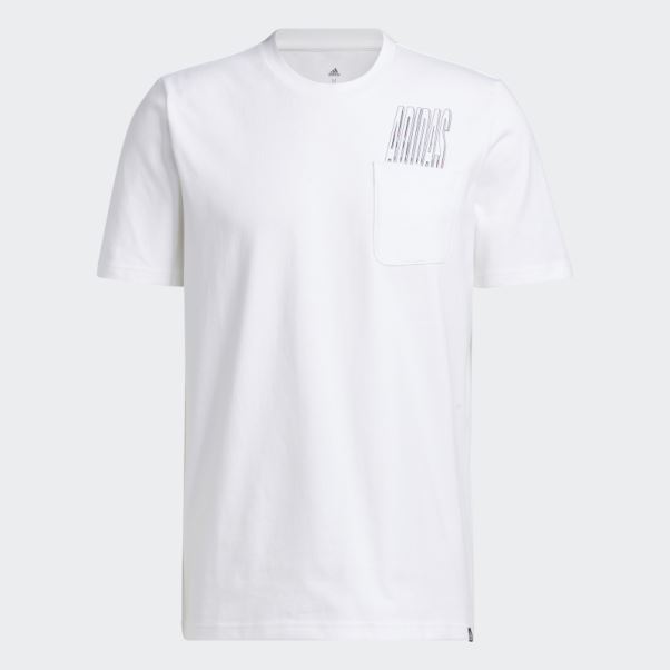 Adidas T-shirt Dynamique Sport Poche Graphique Blanc