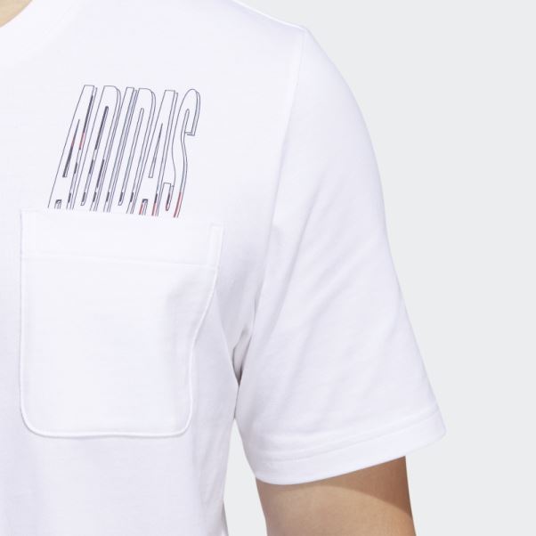 Adidas T-shirt Dynamique Sport Poche Graphique Blanc