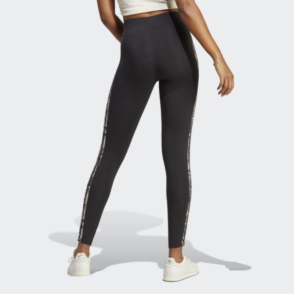 Adidas Legging Noir Imprimé 3 Bandes
