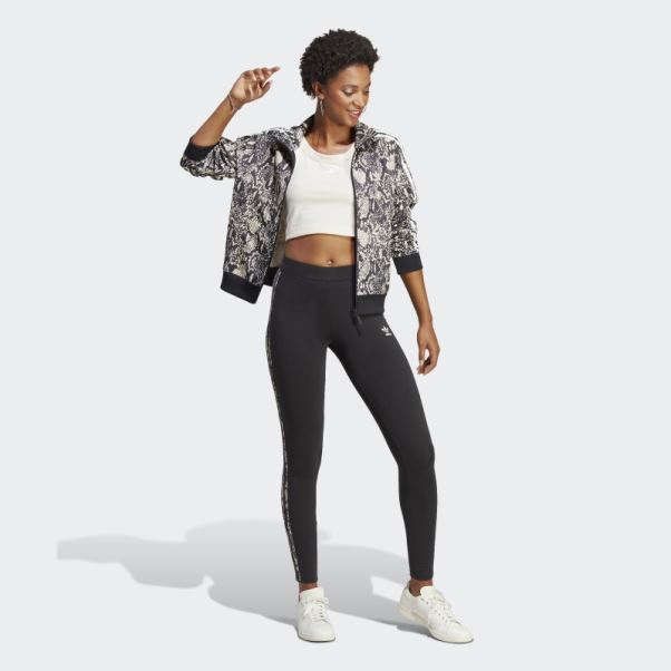 Adidas Legging Noir Imprimé 3 Bandes