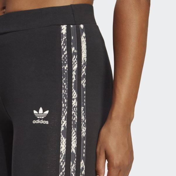 Adidas Legging Noir Imprimé 3 Bandes