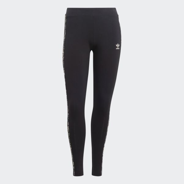 Legging Noir Imprimé 3 Bandes Adidas