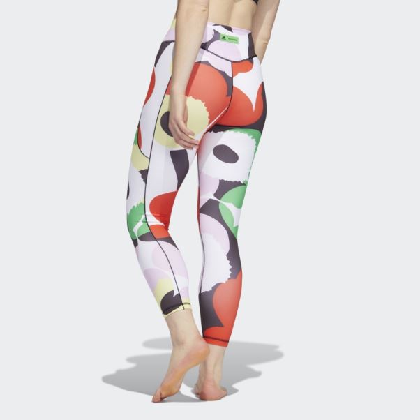 Adidas X Marimekko Yoga Tights Blaze Orange