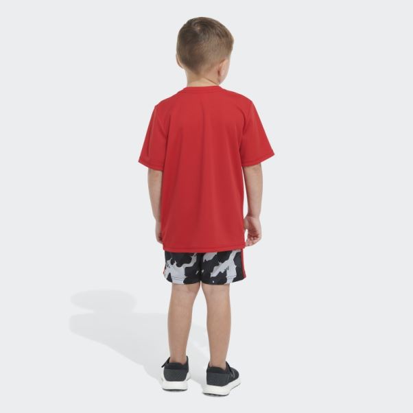Poly Tee Camo Aop Short écarlate Adidas