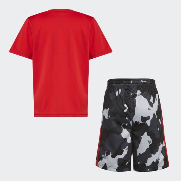 Poly Tee Camo Aop Short écarlate Adidas