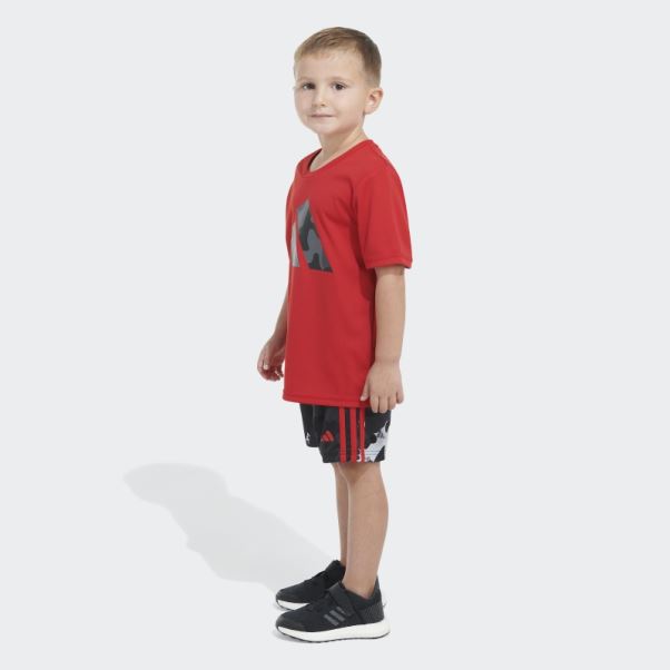 Poly Tee Camo Aop Short écarlate Adidas