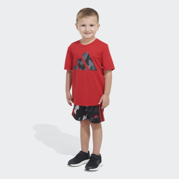 Poly Tee Camo Aop Short écarlate Adidas