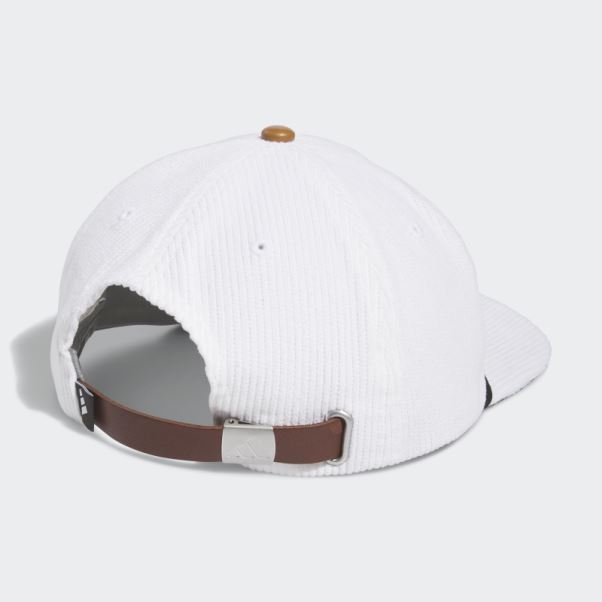 Casquette à Cinq Panneaux Adidas En Cuir Velours Côtelé Blanc
