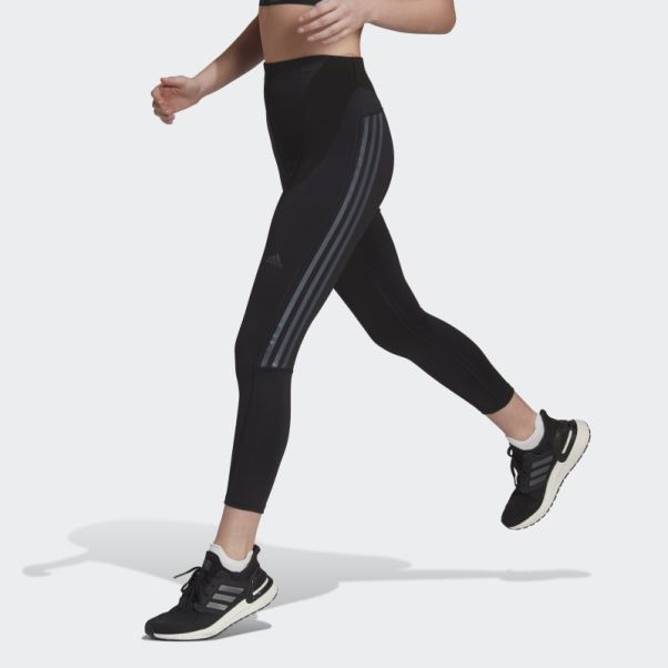 Legging Adidas Run Icon 3 Bandes 7/8 Noir