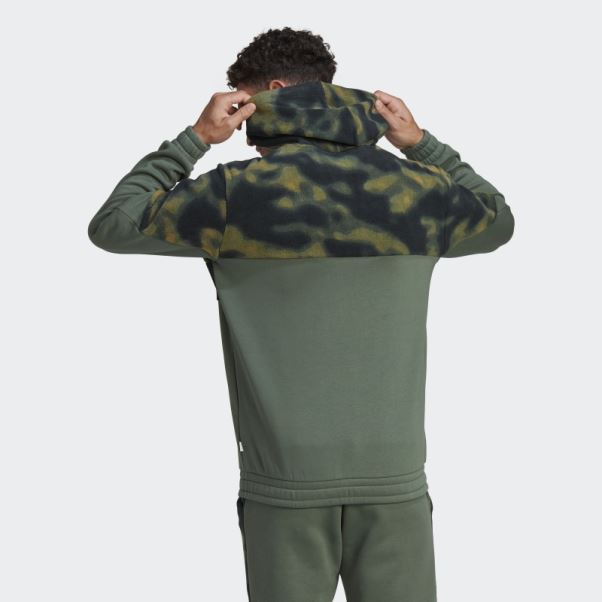 Sweat à Capuche Nature Polaire Adidas Orbit Vert
