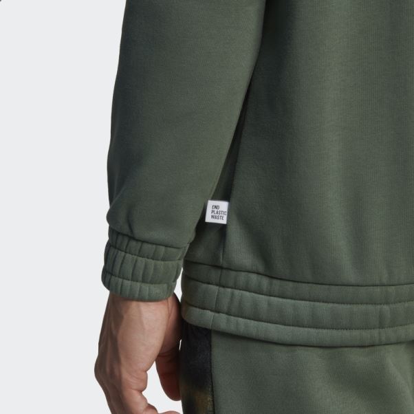 Sweat à Capuche Nature Polaire Adidas Orbit Vert